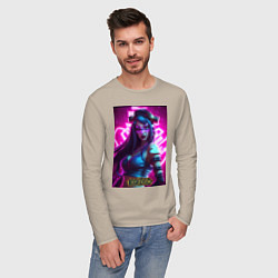 Лонгслив хлопковый мужской League Of Legends Akali Kda, цвет: миндальный — фото 2
