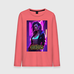 Лонгслив хлопковый мужской League of Legends Kaisa Kda, цвет: коралловый