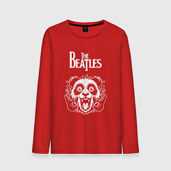 Лонгслив хлопковый мужской The Beatles rock panda, цвет: красный