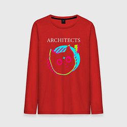 Лонгслив хлопковый мужской Architects rock star cat, цвет: красный