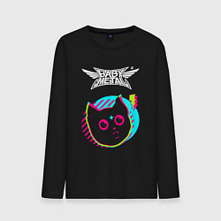 Лонгслив хлопковый мужской Babymetal rock star cat, цвет: черный