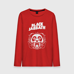 Лонгслив хлопковый мужской Black Sabbath rock panda, цвет: красный