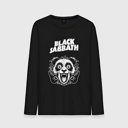 Лонгслив хлопковый мужской Black Sabbath rock panda, цвет: черный