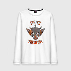 Лонгслив хлопковый мужской Коди Роудс - Finish the Story, цвет: белый