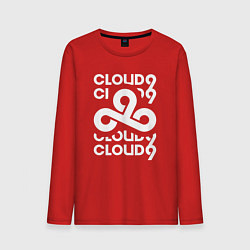 Лонгслив хлопковый мужской Cloud9 - in logo, цвет: красный