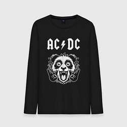 Лонгслив хлопковый мужской AC DC rock panda, цвет: черный