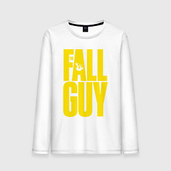 Лонгслив хлопковый мужской The fall guy logo, цвет: белый