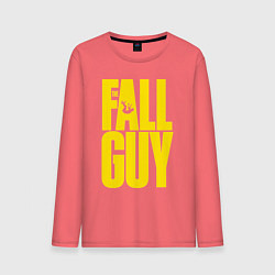 Лонгслив хлопковый мужской The fall guy logo, цвет: коралловый