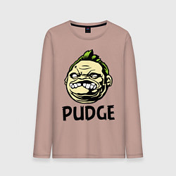 Лонгслив хлопковый мужской Pudge Face, цвет: пыльно-розовый