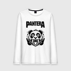 Лонгслив хлопковый мужской Pantera - rock panda, цвет: белый