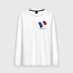 Лонгслив хлопковый мужской Im French - motto, цвет: белый