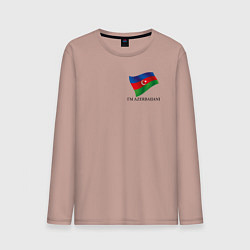 Лонгслив хлопковый мужской Im Azerbaijani - motto, цвет: пыльно-розовый