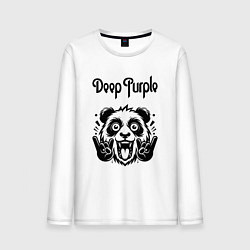 Лонгслив хлопковый мужской Deep Purple - rock panda, цвет: белый