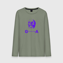 Лонгслив хлопковый мужской Depeche Mode - ghosts again skull, цвет: авокадо