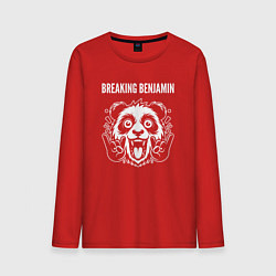 Лонгслив хлопковый мужской Breaking Benjamin rock panda, цвет: красный