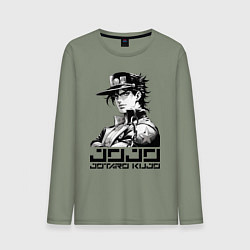 Лонгслив хлопковый мужской Jotaro Kujo - jojo ai art, цвет: авокадо