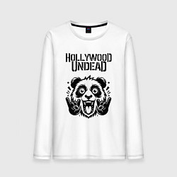 Лонгслив хлопковый мужской Hollywood Undead - rock panda, цвет: белый