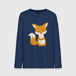 Лонгслив хлопковый мужской Недовольный лисёнок, цвет: тёмно-синий