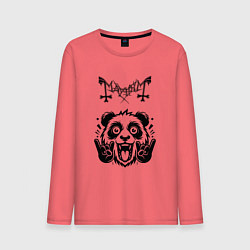 Лонгслив хлопковый мужской Mayhem - rock panda, цвет: коралловый