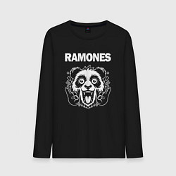 Лонгслив хлопковый мужской Ramones rock panda, цвет: черный