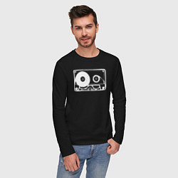 Лонгслив хлопковый мужской Audio tape, цвет: черный — фото 2