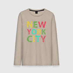 Лонгслив хлопковый мужской New York city colors, цвет: миндальный