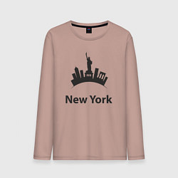 Лонгслив хлопковый мужской New York mood, цвет: пыльно-розовый
