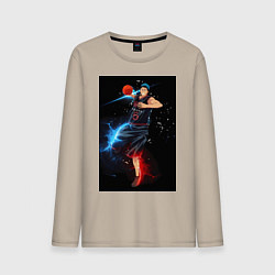 Лонгслив хлопковый мужской Баскетбол Куроко Дайки Аоминэ, цвет: миндальный