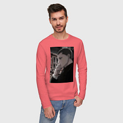 Лонгслив хлопковый мужской Ведьма и чудовище Ашаф, цвет: коралловый — фото 2