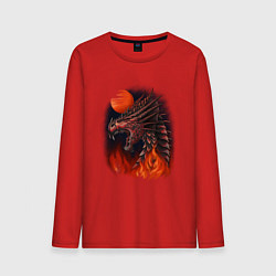 Мужской лонгслив Огненный дракон хамелеон