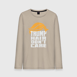 Лонгслив хлопковый мужской Trump hair dont care, цвет: миндальный