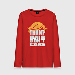 Лонгслив хлопковый мужской Trump hair dont care, цвет: красный