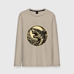 Мужской лонгслив Кайдзю с ужасной головой акулы