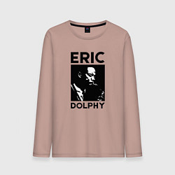 Лонгслив хлопковый мужской Eric Dolphy jazz legend, цвет: пыльно-розовый