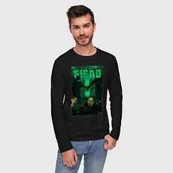 Лонгслив хлопковый мужской FIEND Врата Гаххалы, цвет: черный — фото 2