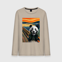 Мужской лонгслив Панда: Крик- мем картина от нейросети
