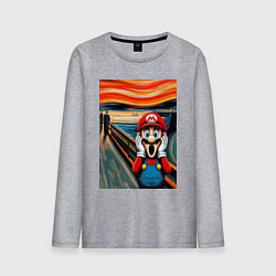 Мужской лонгслив Марио кричит - мем нейросеть