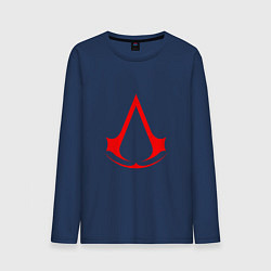 Лонгслив хлопковый мужской Red logo of assassins, цвет: тёмно-синий