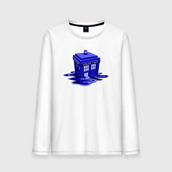 Лонгслив хлопковый мужской Tardis ink, цвет: белый