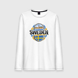 Лонгслив хлопковый мужской Sweden, цвет: белый