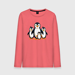 Мужской лонгслив Семья пингвинов