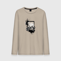 Лонгслив хлопковый мужской Байк и грязь, цвет: миндальный