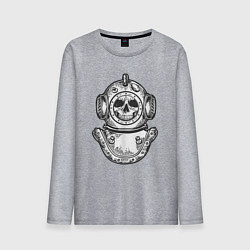 Мужской лонгслив Скелет аквалангист