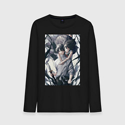 Лонгслив хлопковый мужской Магическая битва Юта Оккоцу маг, цвет: черный