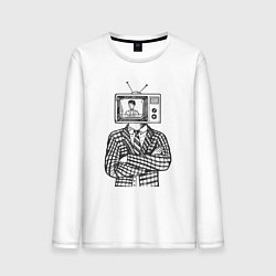 Мужской лонгслив Человек телевизор ретро