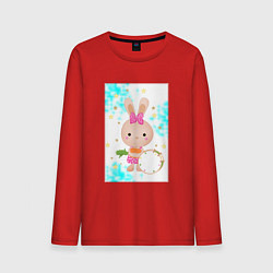 Мужской лонгслив Милый зайчонок с барабаном