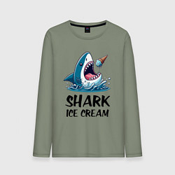 Мужской лонгслив Shark ice cream - ai art