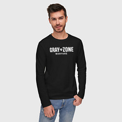 Лонгслив хлопковый мужской Gray zone warfare logo, цвет: черный — фото 2