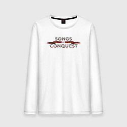 Лонгслив хлопковый мужской Songs of conquest logo, цвет: белый