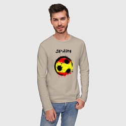 Лонгслив хлопковый мужской Football Spain, цвет: миндальный — фото 2